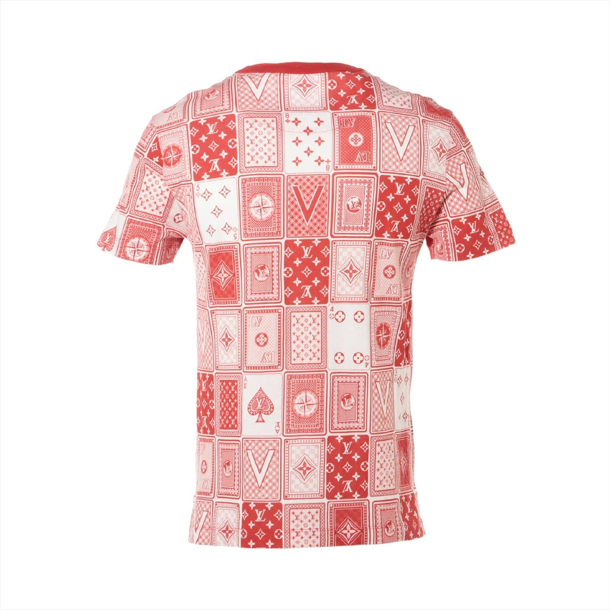ルイヴィトン バックトランプ総柄Tシャツ ヴィトン 18AW コットン Tシャツ XS メンズ レッド モノグラム
