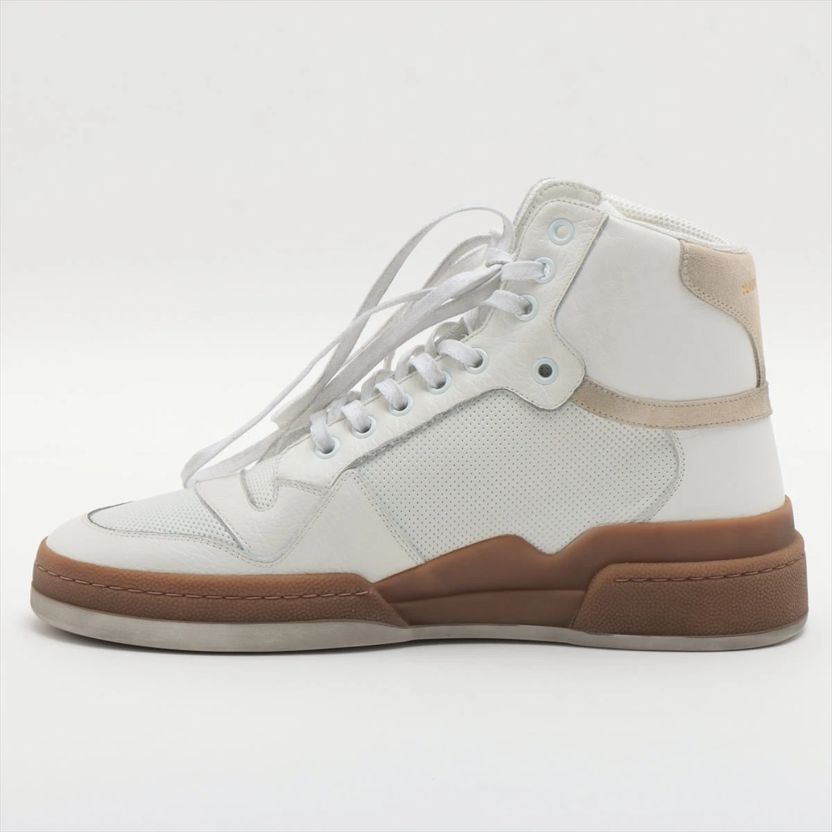 サンローラン レザー　スニーカー スター　ホワイト　41サイズ SAINT LAURENT ホワイトレザー星柄スニーカー 42サイズ