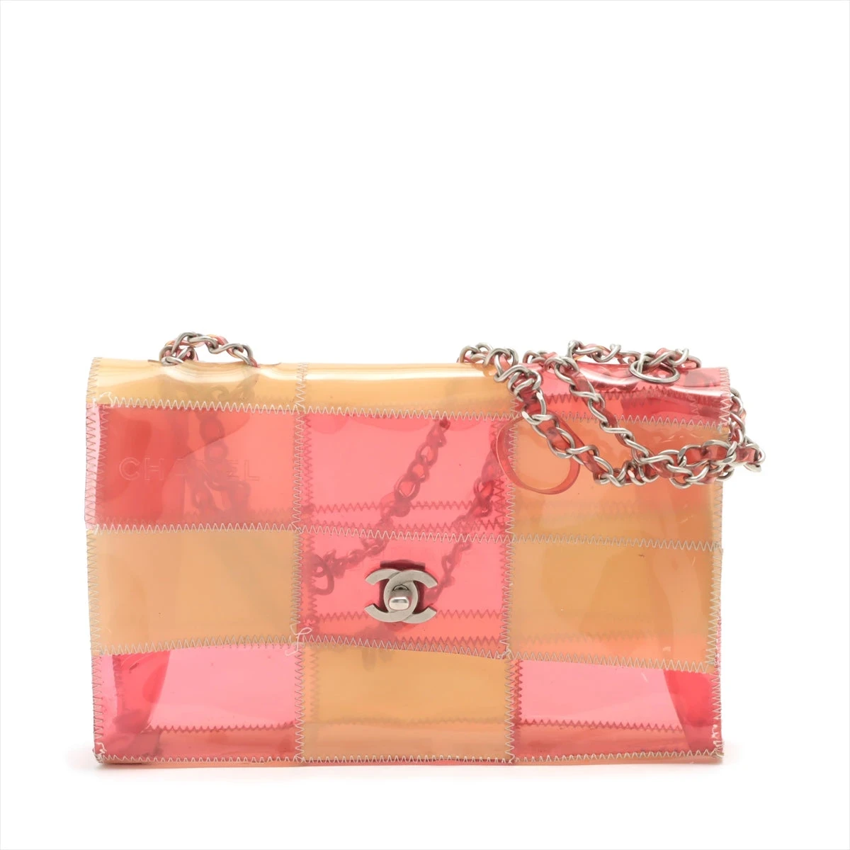 CHANEL シャネル ビニール チョコバー シングルフラップ チェーンショルダ ベージュ（シルバー金具）レディースバッグ ハイブランド【中古】【送料無料】 シャネル チョコバー ビニール シングルフラップ シングルチェーン