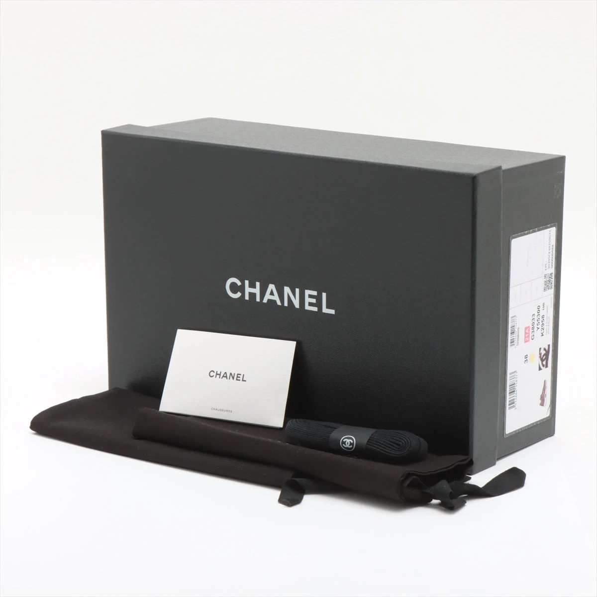 シャネル ココマーク 21A レザー×ファブリック スニーカー 38  