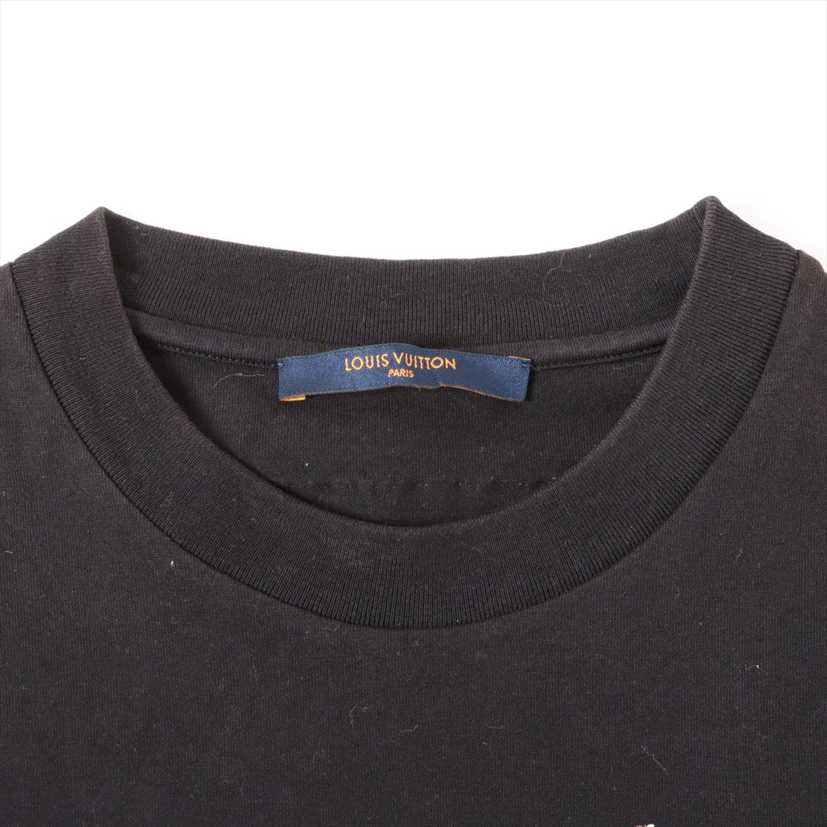 ヴィトン 20AW コットン Tシャツ L メンズ ブラック LVステッチ 