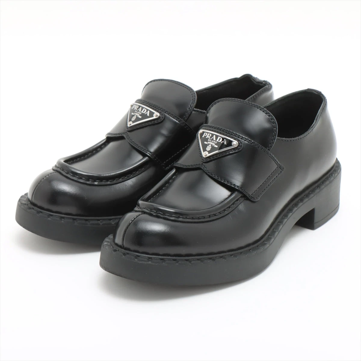 プラダPRADA チョコレート ローファー 35
