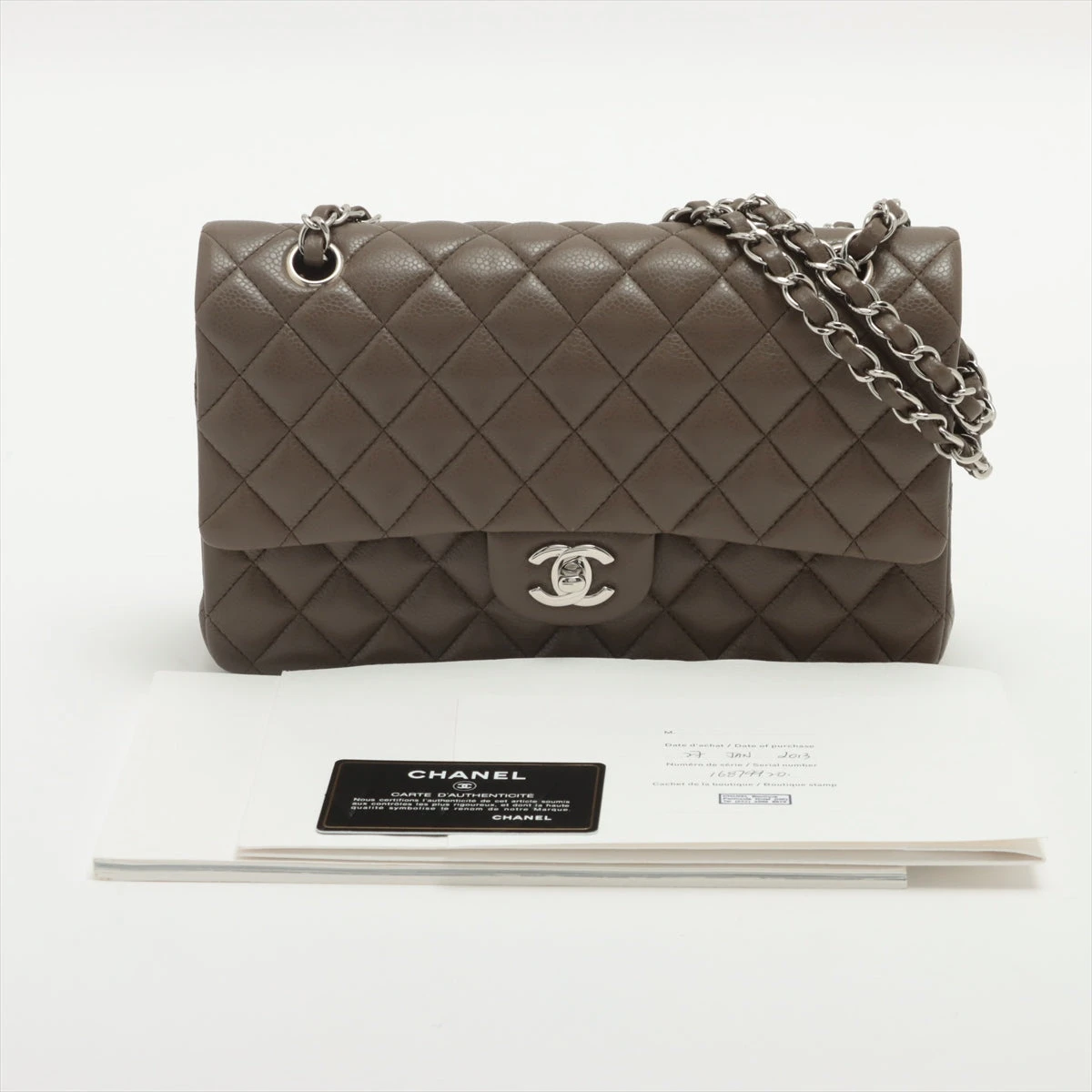 シャネル マトラッセ キャビアスキン ダブルフラップ ダブルチェーン