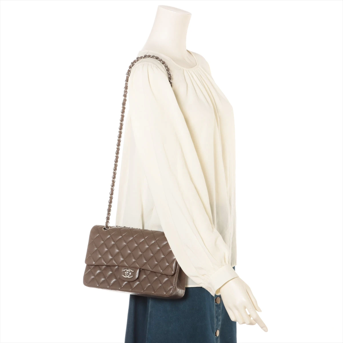 シャネル マトラッセ キャビアスキン ダブルフラップ ダブルチェーン