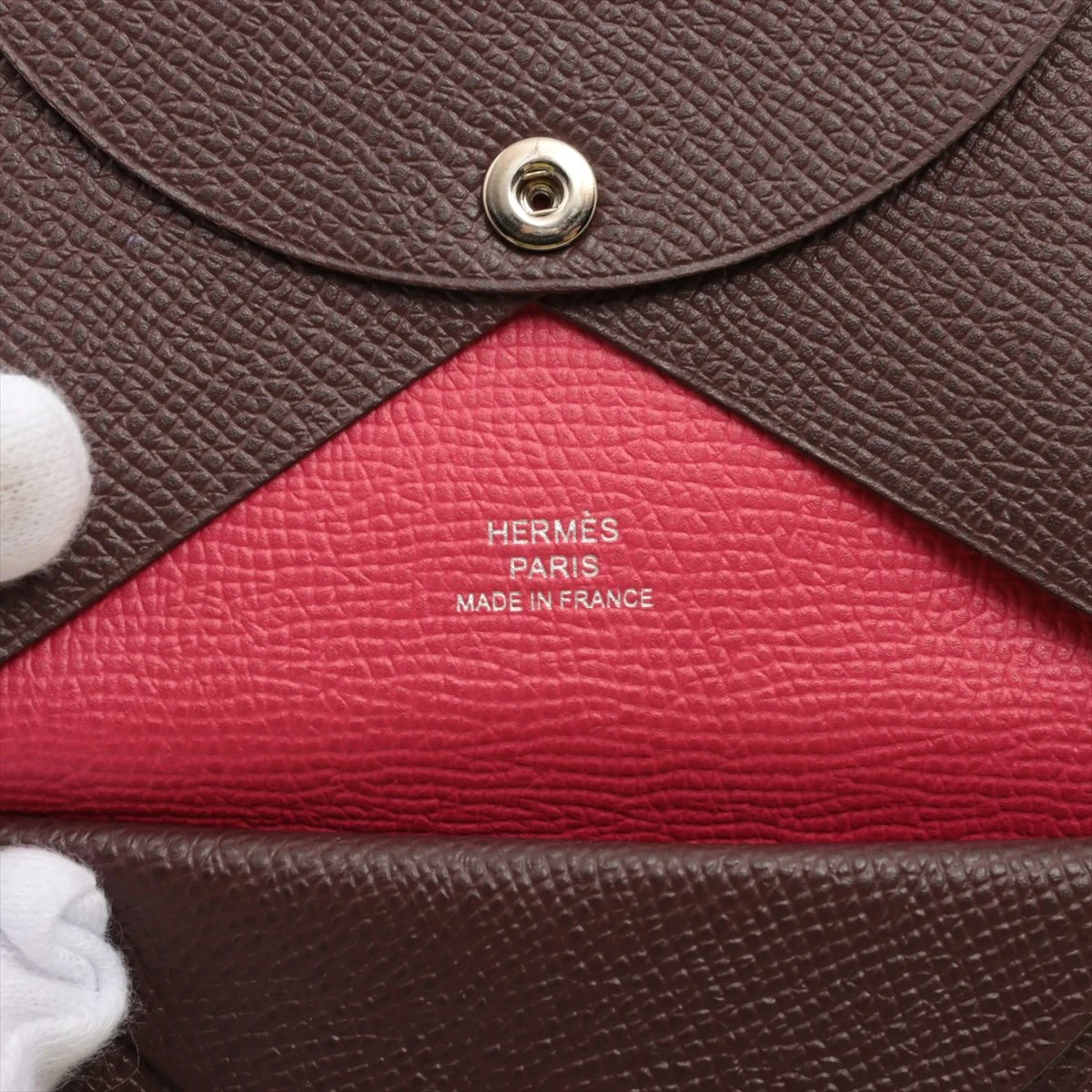 R 様　HERMES エルメス カルヴィデュオ ブラウン ヴォーエプソン HERMES エルメス ミニウォレット ミニ財布 エトゥープ カルヴィ