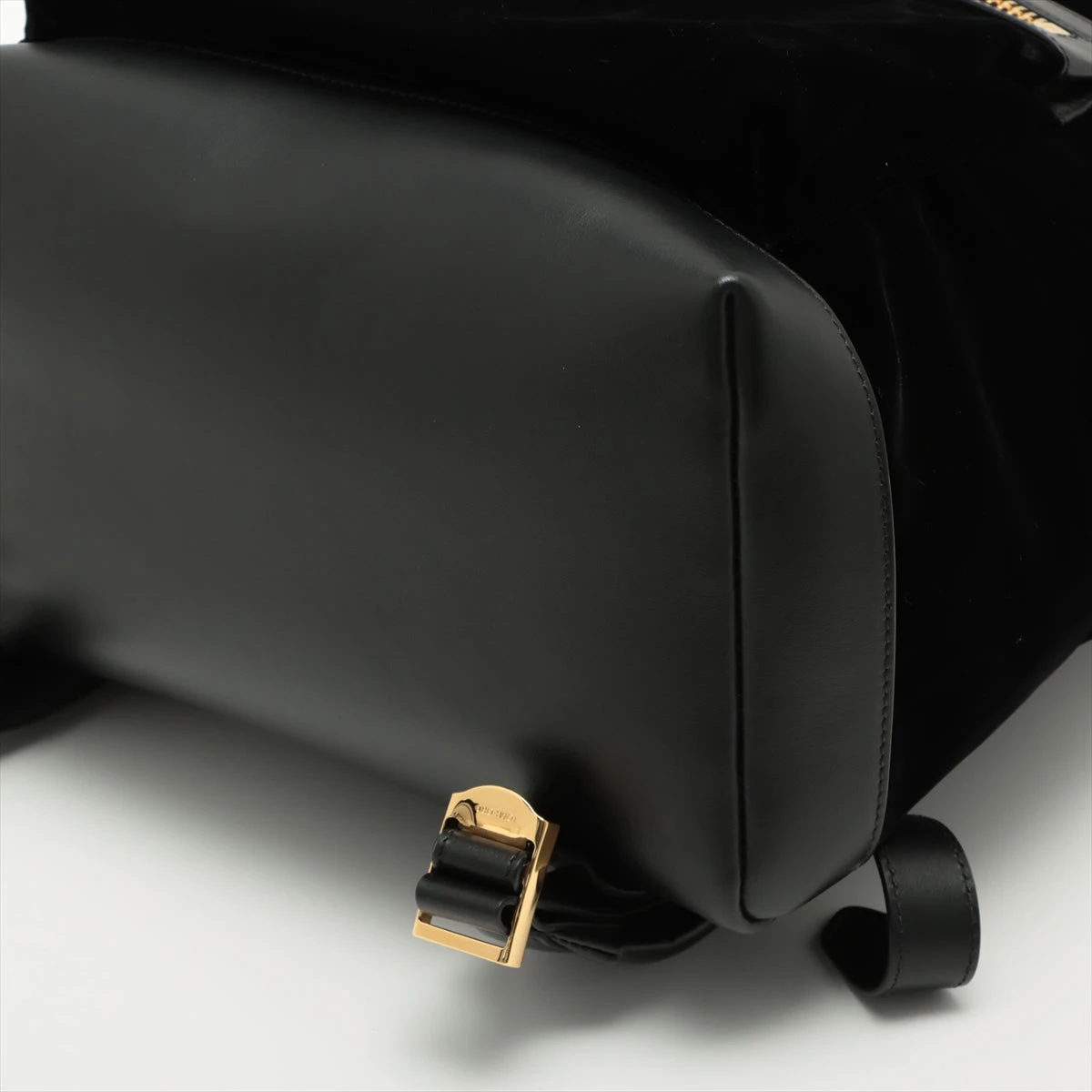 【新品未使用】52.2 万　TOM FORD ベルベットリュック トムフォード ベルベット×レザー バックパック/リュック ブラック