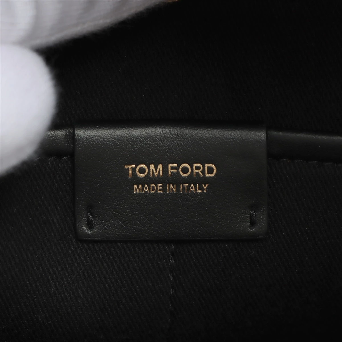 トムフォード ベルベット×レザー バックパック/リュック ブラック