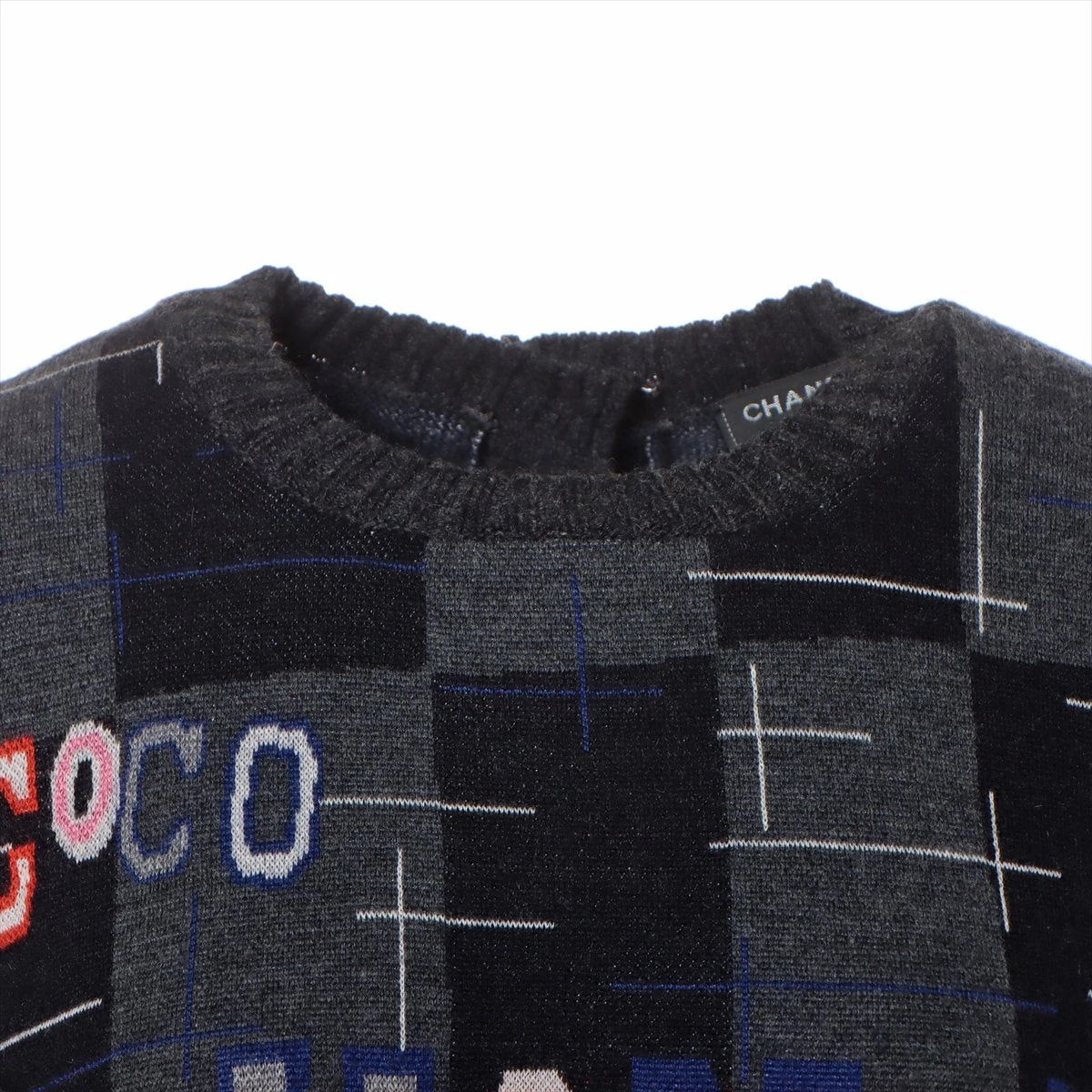 ☆美品☆シャネル カシミヤ シルク 長袖 ニット 薄手 ロゴプレート 42 黒 渋谷並木橋店】2024年春夏 CHANEL シャネル ニット レディース