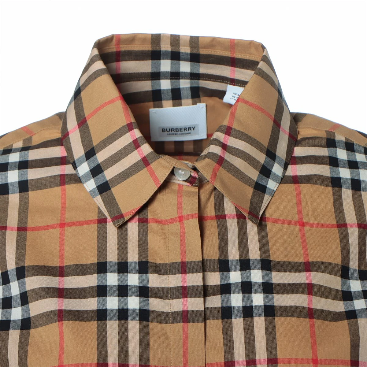 美品 【BURBERRY】 (38·15) 長袖シャツ シルバー イタリア製 BURBERRY - 本物 バーバリーロンドンイングランド BURBERRY