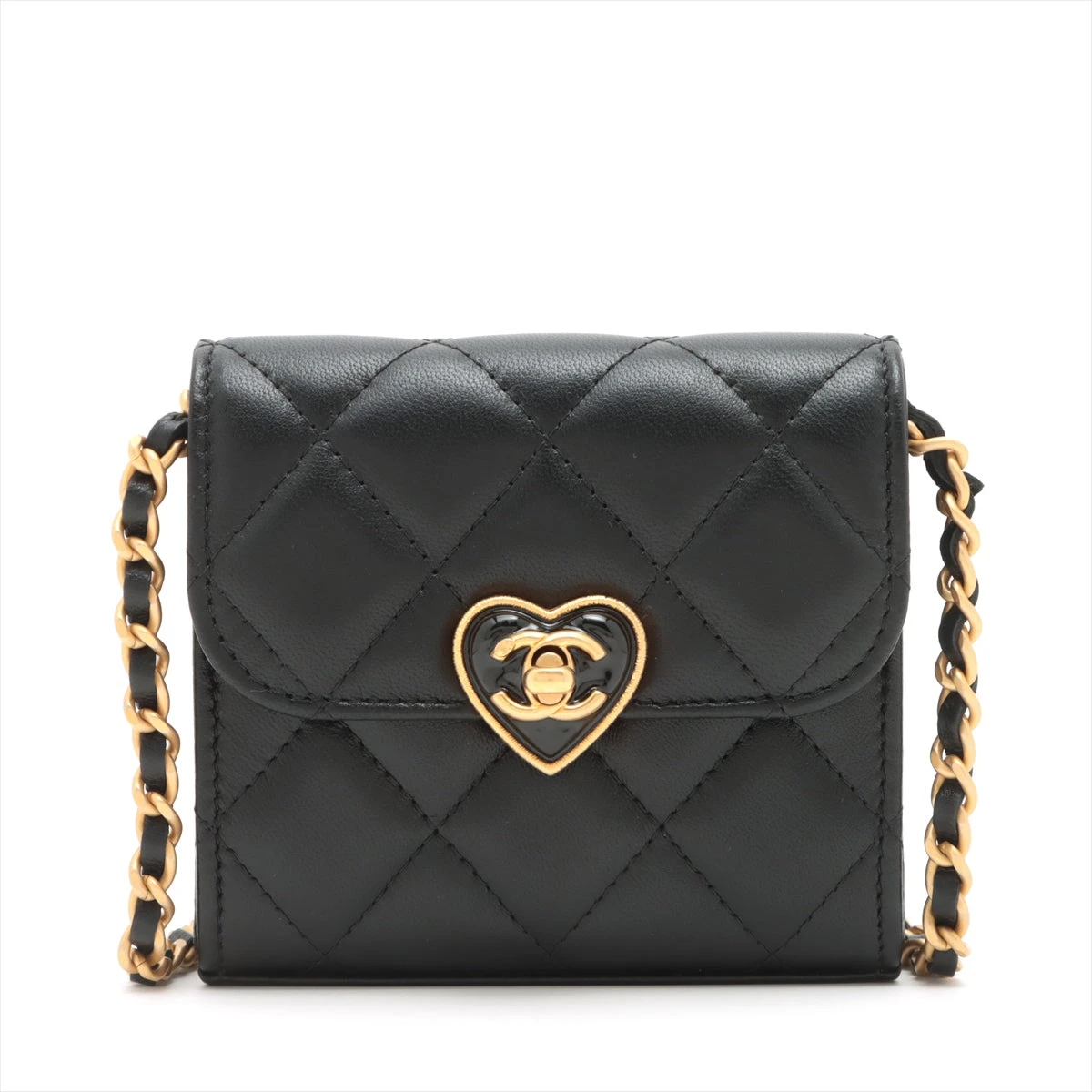 【CHANEL】ハート型 ショルダーバッグ ゴールド CHANEL - 新品未使用 CHANEL ハートシェイプ バッグ ゴールド