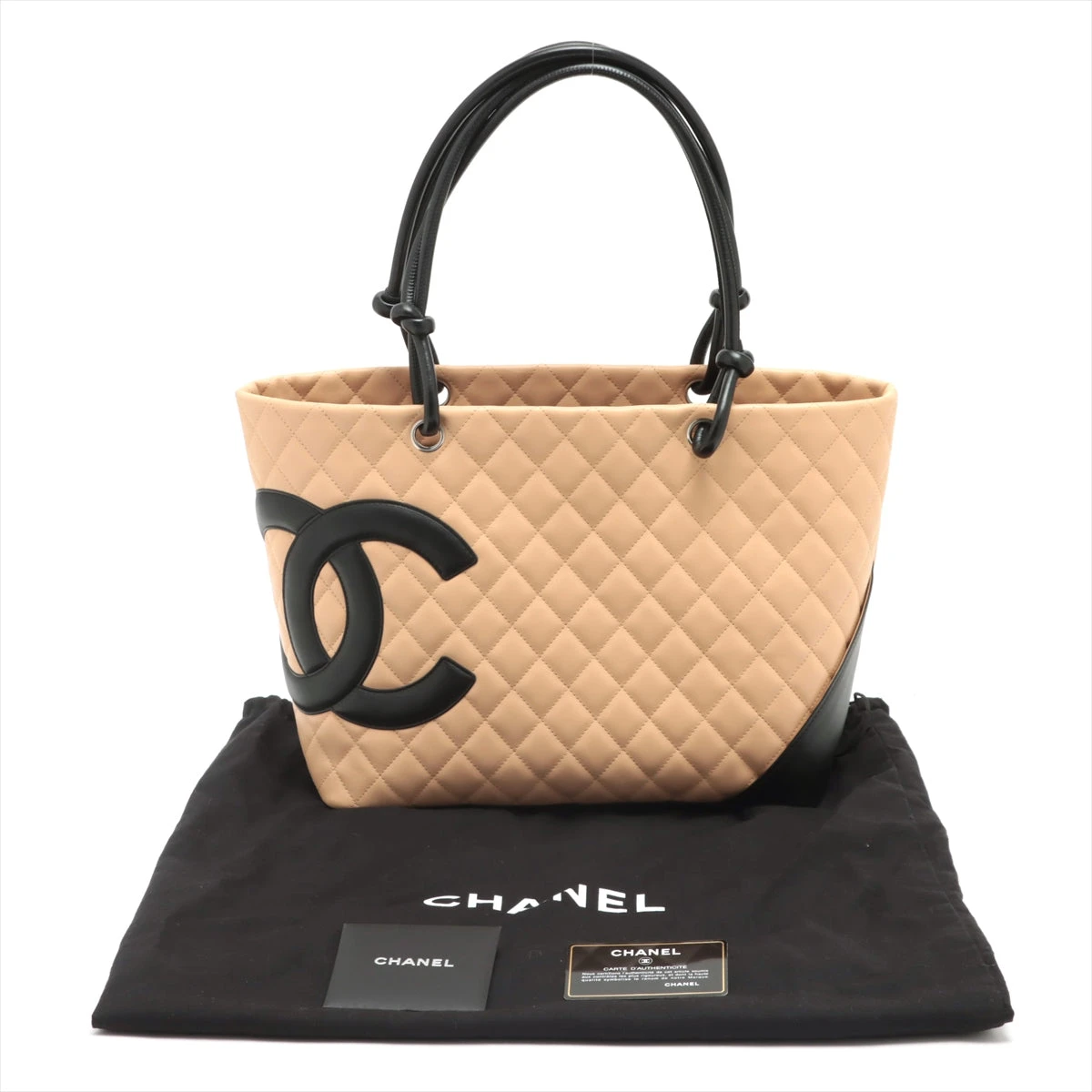 専用　CHANEL カンボンライン　ハンドバッグ　ベージュ シャネル カンボンライン レザー トートバッグ ベージュ