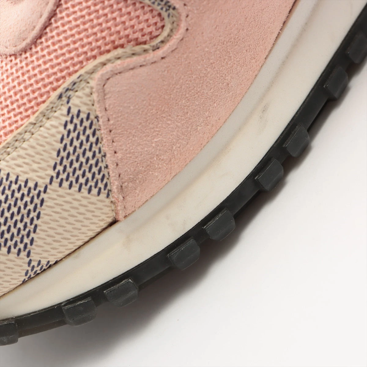 ヴィトン ランアウェイライン 18年 メッシュ×レザー スニーカー 37.5 レディース ブラック×ブラウン CL0188 モノグラム 保存袋あり