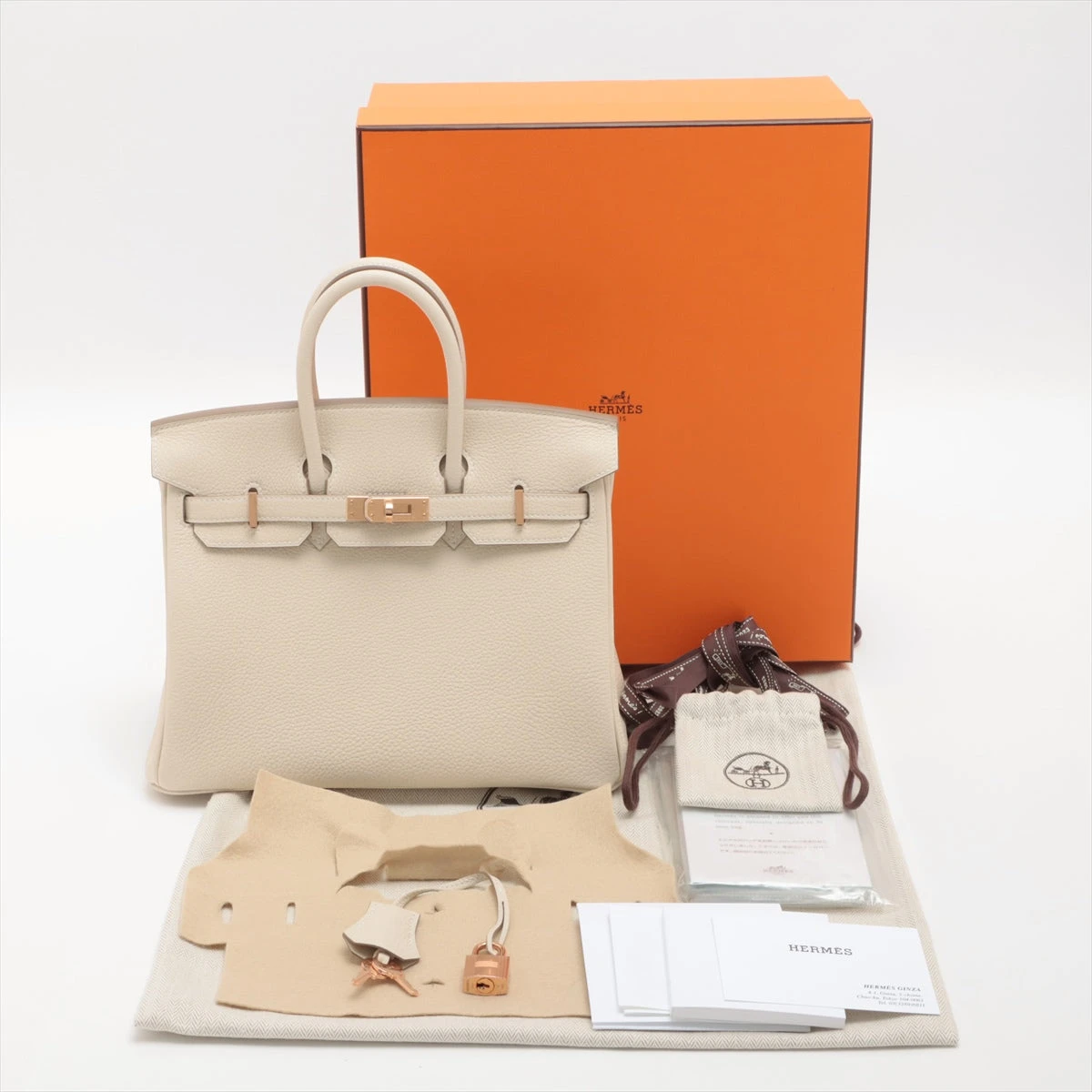 エルメス バーキン25 トゴ クレ ピンクゴールド金具 B:2023年 A2044286 