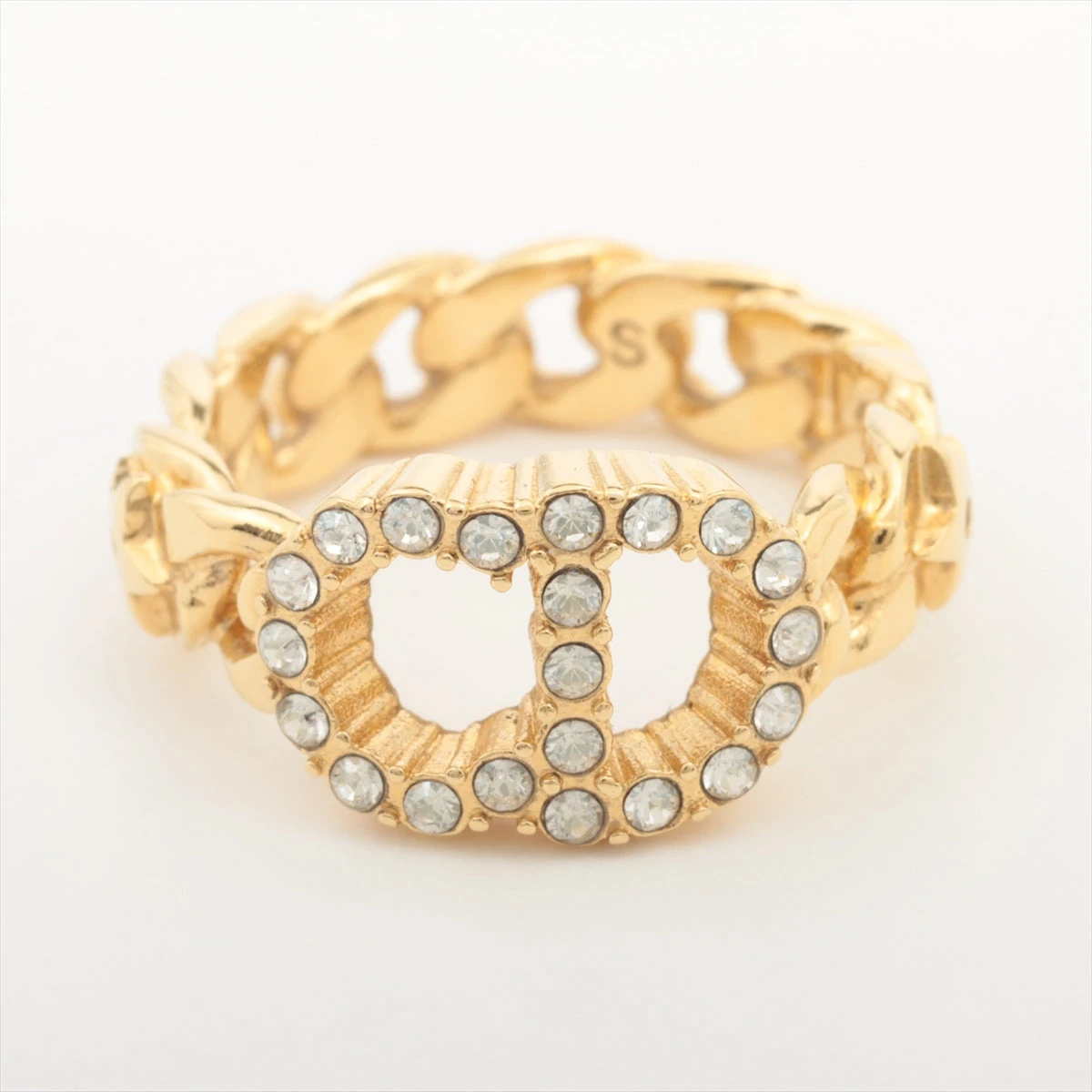 極美品✨　Dior　リング　指輪　CD ロゴ　ラインストーン　希少　刻印　788 極美品✨ Dior リング 指輪 CD ロゴ ラインストーン 希少 刻印