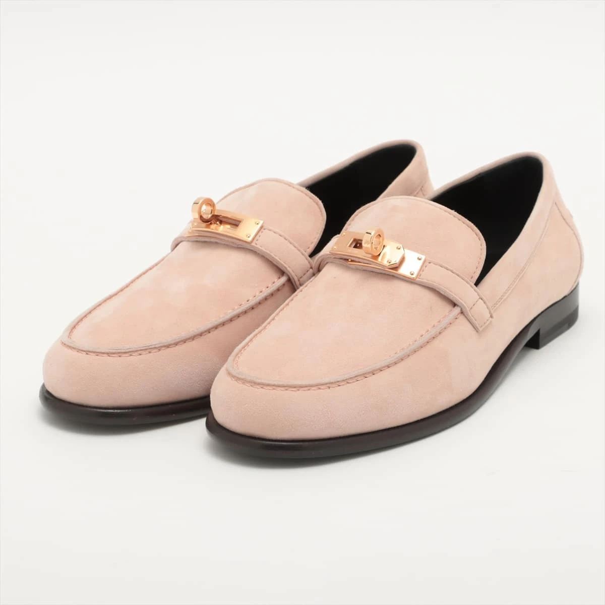 鑑定済】エルメス モカシン 《パリ》ピンク 37 ローファー