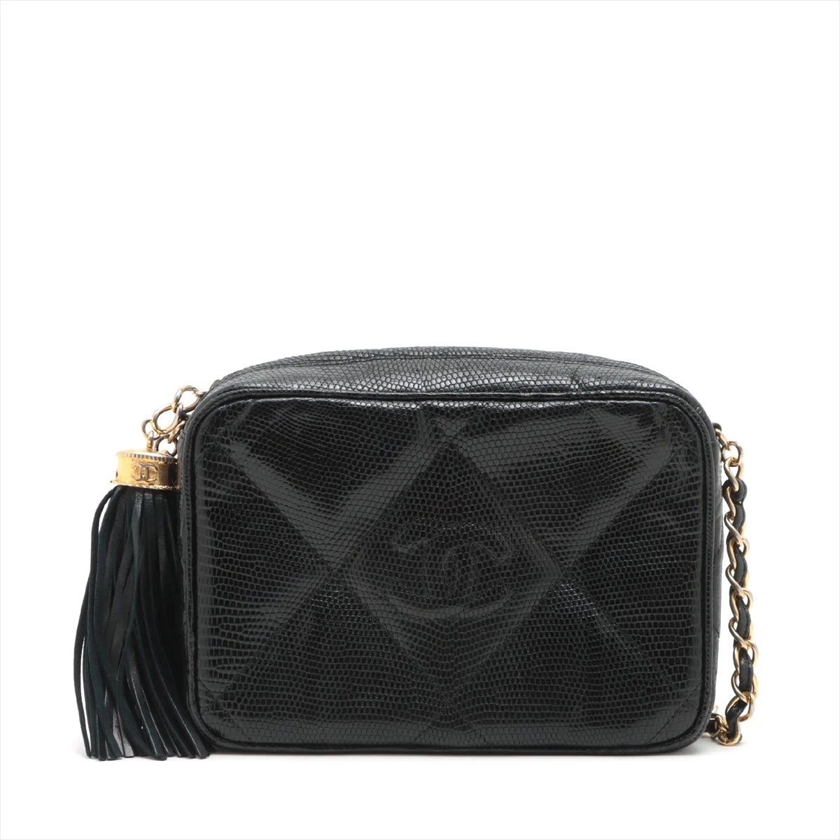 シャネル リザード フリンジ チェーンショルダー ココ ブラック