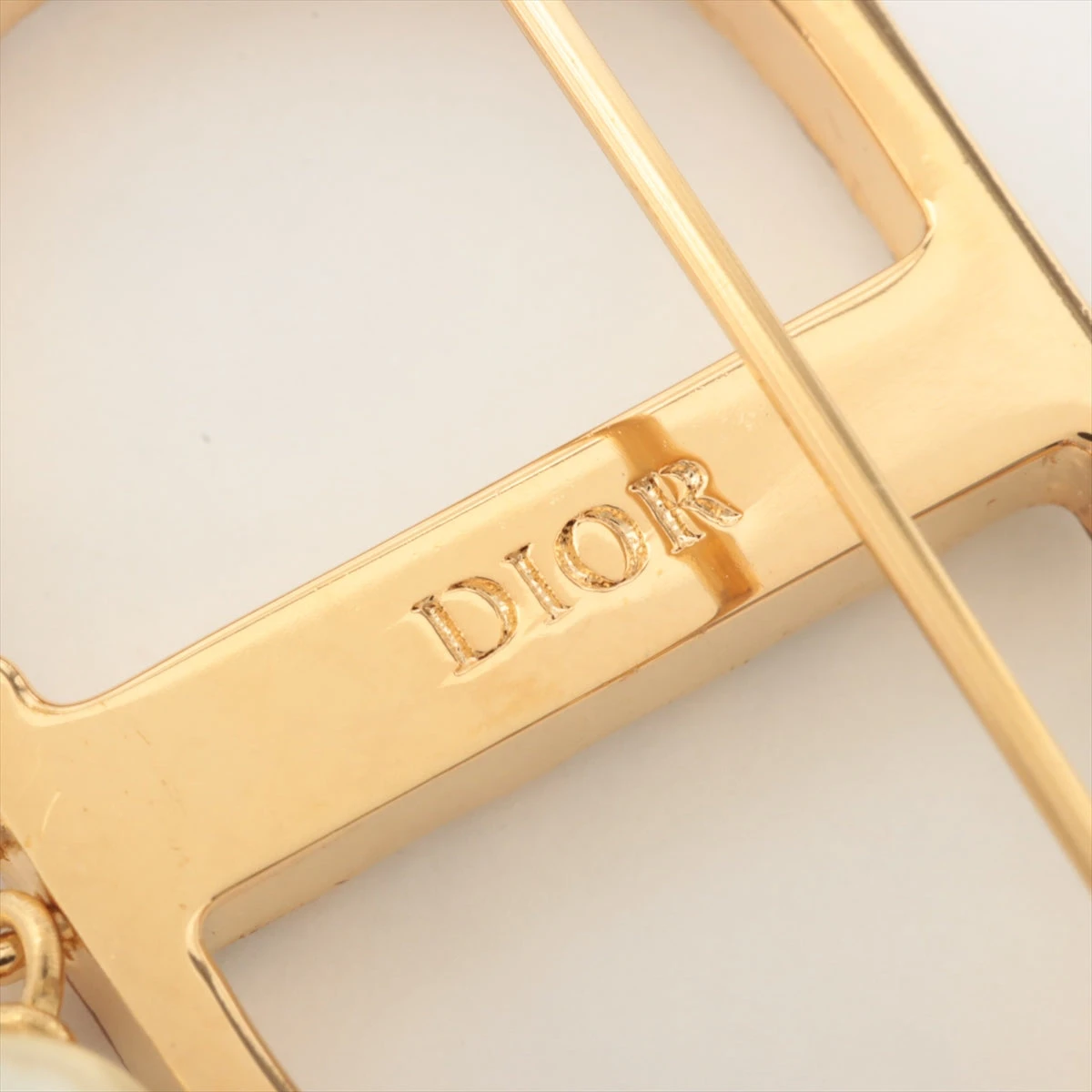 Dior Petit CD プチCD ブローチ GP×ラインストーン ゴールド クリスチャンディオール Petit CD プチCD ブローチ GP×ライン