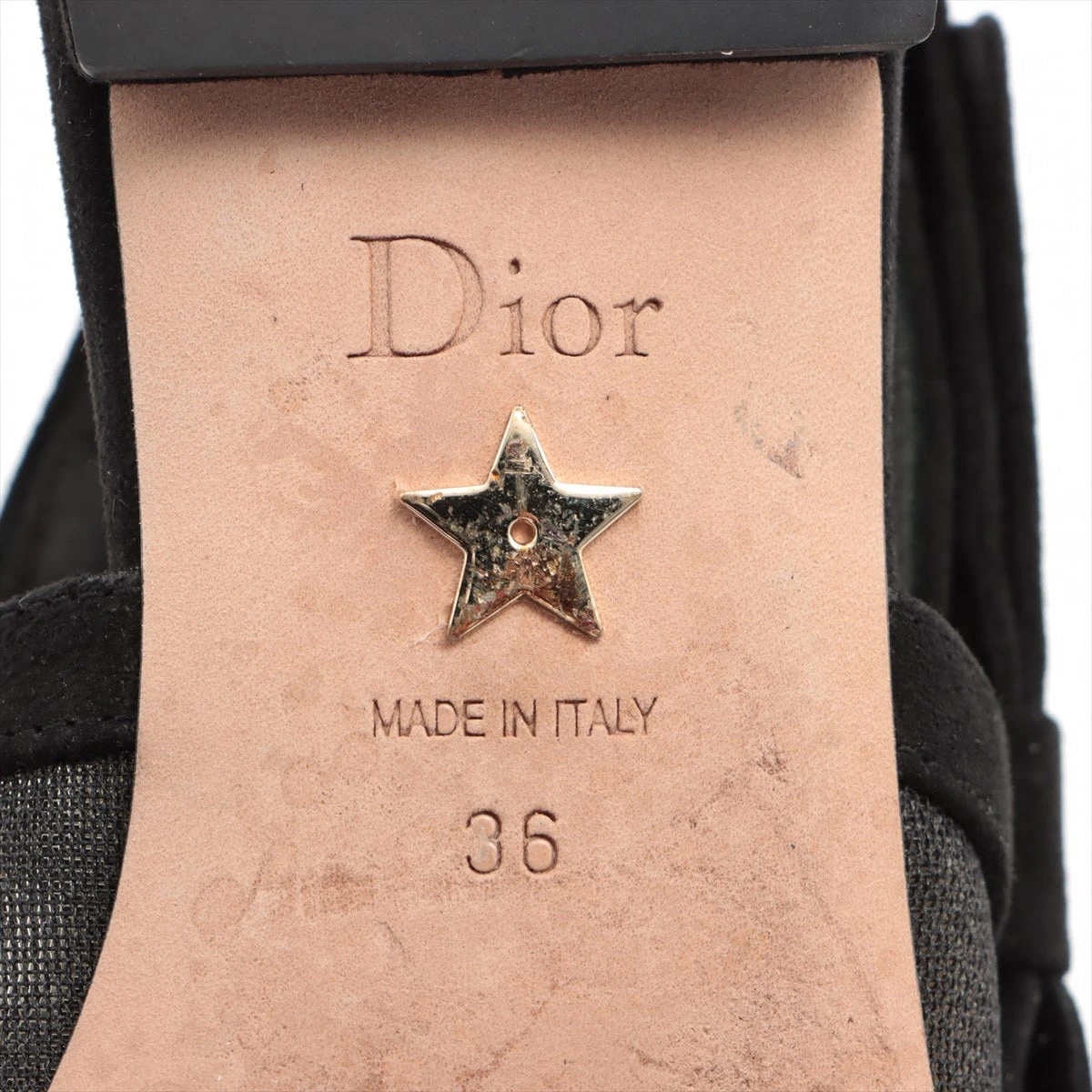 クリスチャンディオール J'ADIOR メッシュ×レザー ストラップパンプス