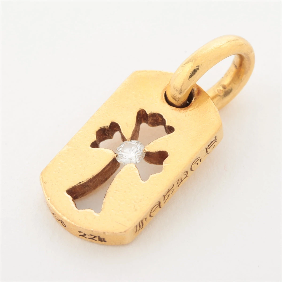 22Kタイニーカットアウトクロスドッグタグ1P CHROME HEARTS クロムハーツ タイニー カットアウトクロス