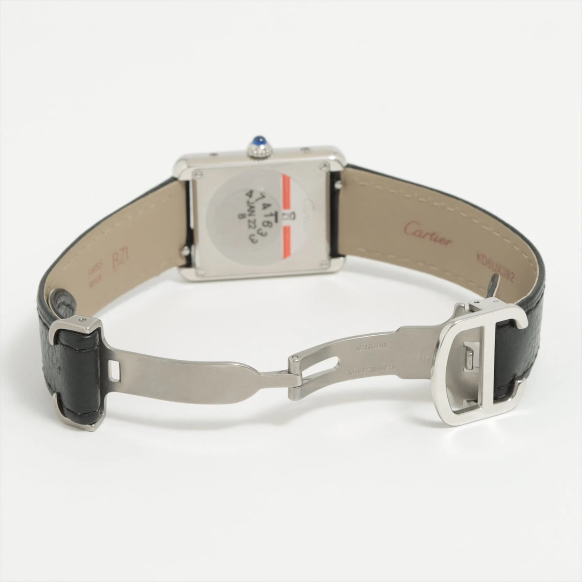 カルティエ タンクソロ WSTA0030 SS×革 QZ シルバー文字盤