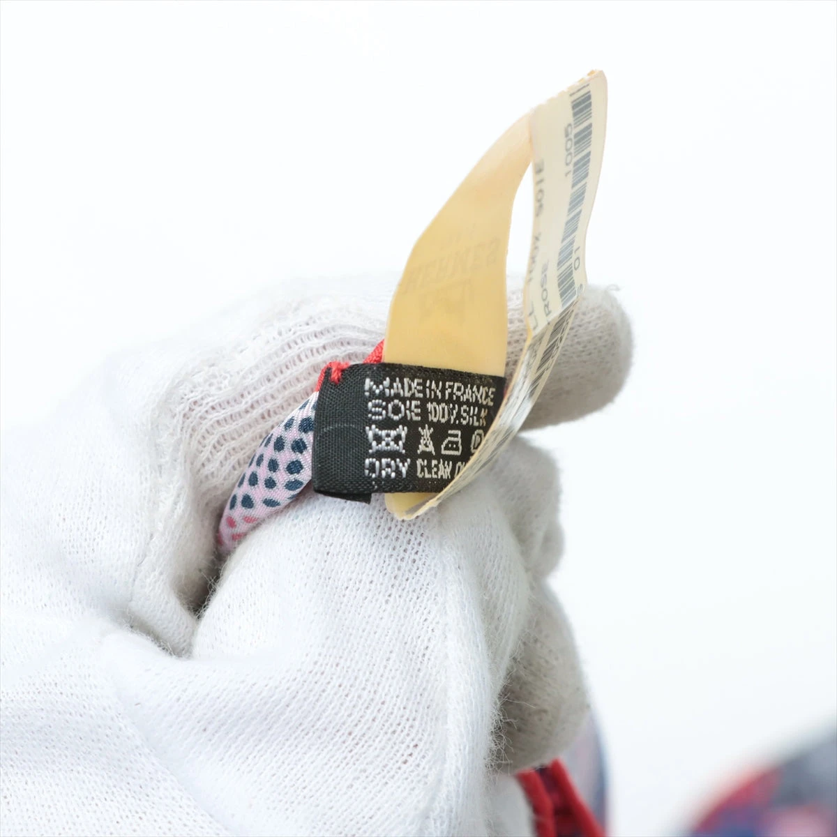 エルメス カレ90 スカーフ シルク レッド×ブルー FLEURS D'ECOSSE