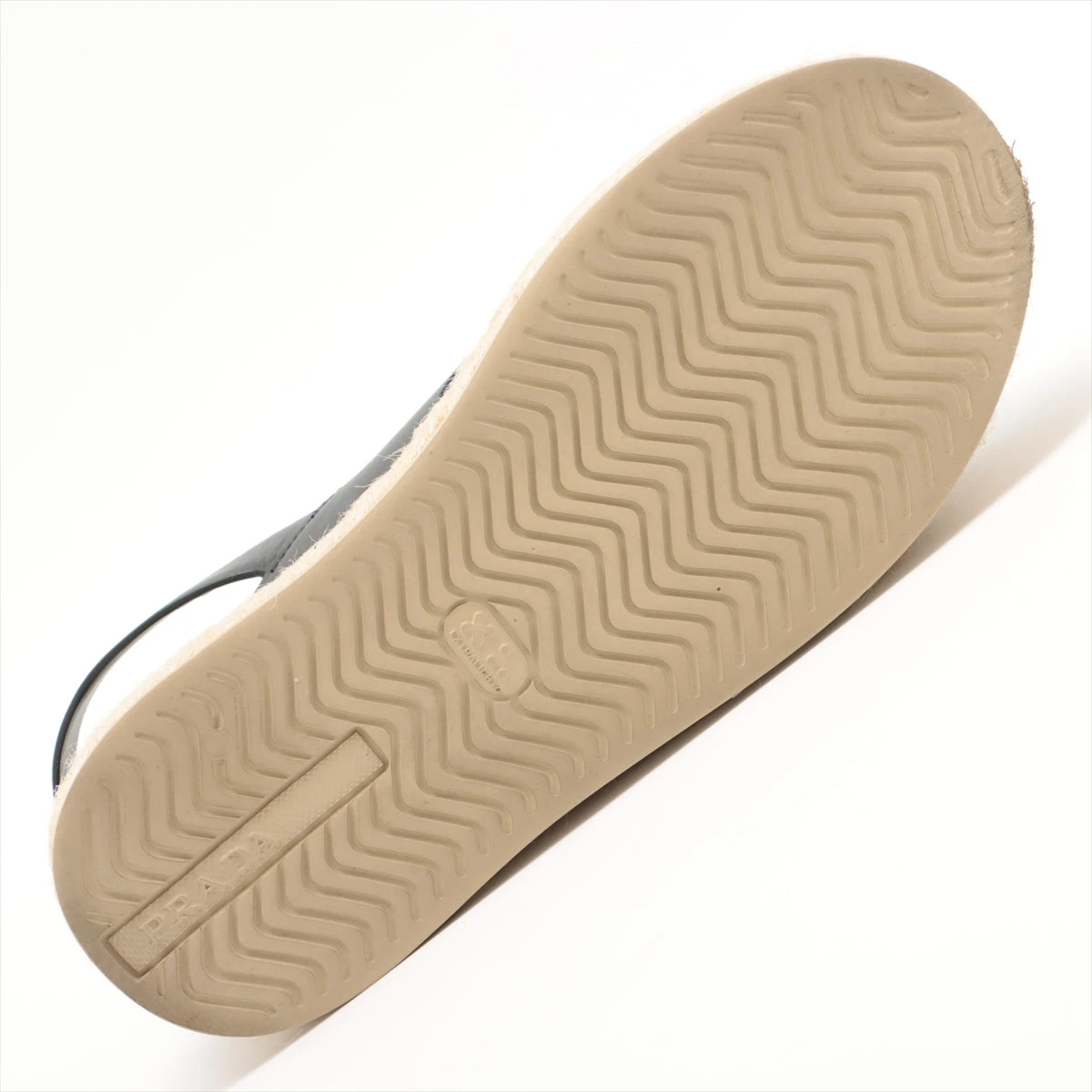 未使用 プラダ レザー エスパドリーユ サンダル ブラック プラダ レザー サンダル 40 レディース ブラック エスパドリーユ