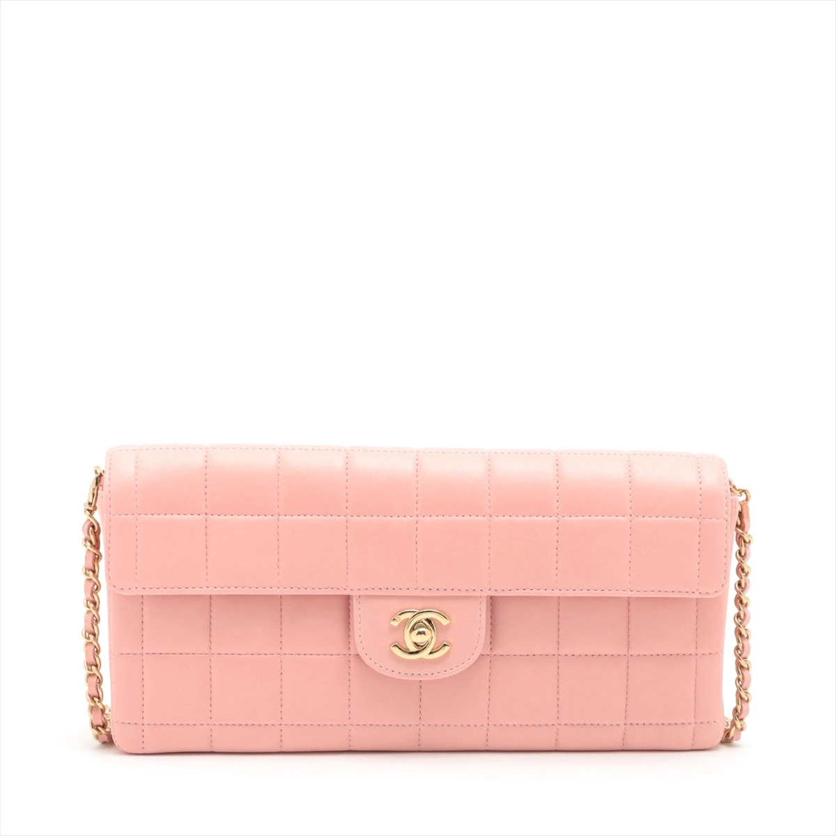 CHANEL シャネルチョコバーピンクラムスキン　ショルダー　バッグ シャネル チョコバー ラムスキン チェーンショルダーバッグ