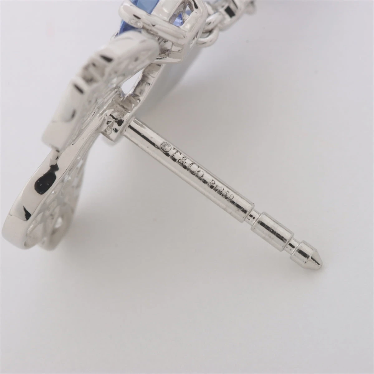 18/美品 ティファニー Pt950 ペーパーフラワー タンザナイト ピアス ティファニー ペーパーフラワー タンザナイト ダイヤ ピアス