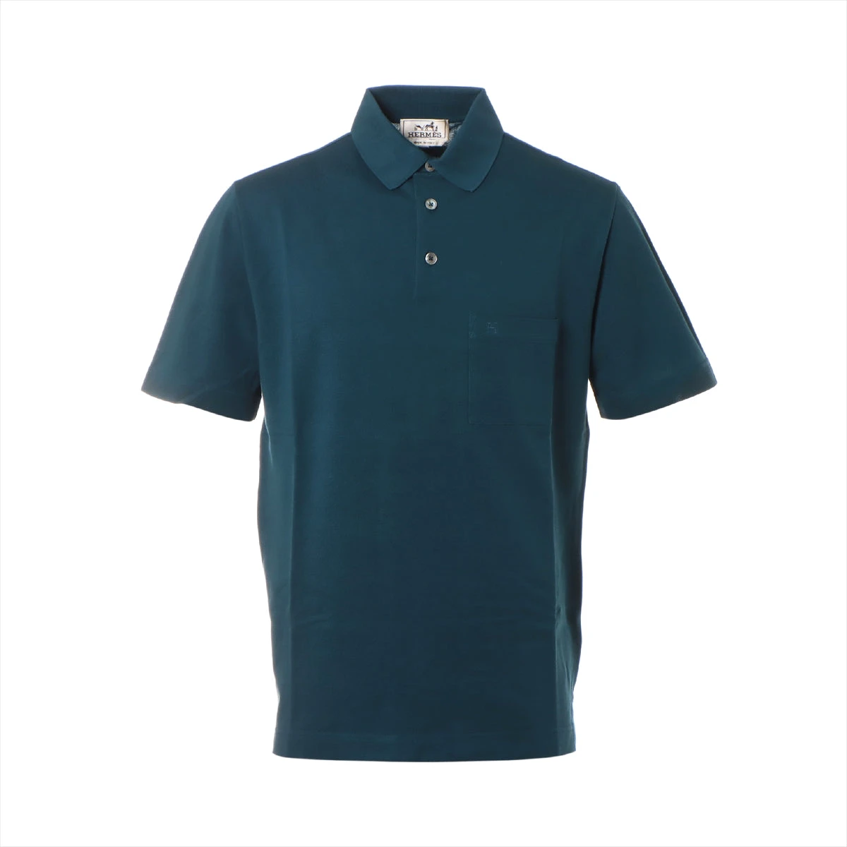 エルメス H刺繍 ポロシャツ ブルー 中古・古着通販】HERMES (エルメス) H刺繍ポロシャツ マリン