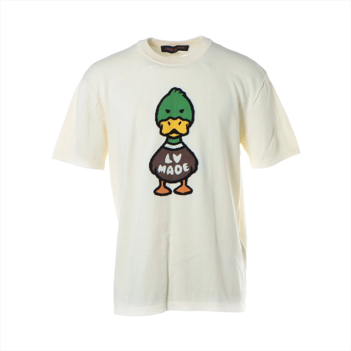 ヴィトン×NIGO 22SS コットン Tシャツ M メンズ アイボリー ヴィトン×NIGO 22SS コットン Tシャツ M メンズ アイボリー