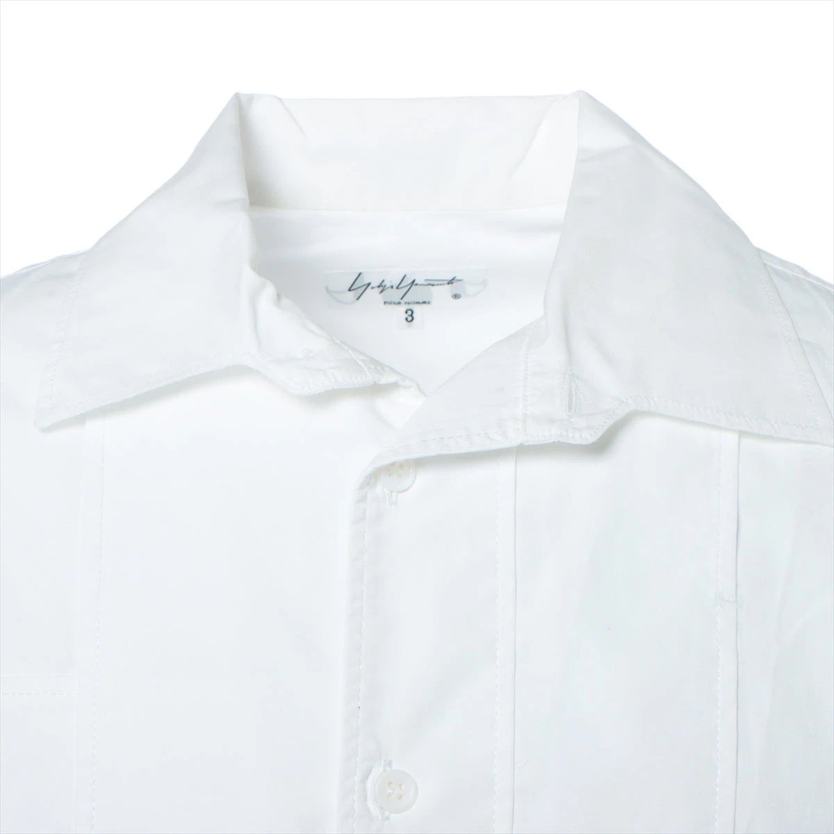 ヨウジヤマモトノアール　ホワイト アシンメトリーシャツ 極美品 希少 16SS Yohji Yamamoto +NOIR ヨウジヤマモト