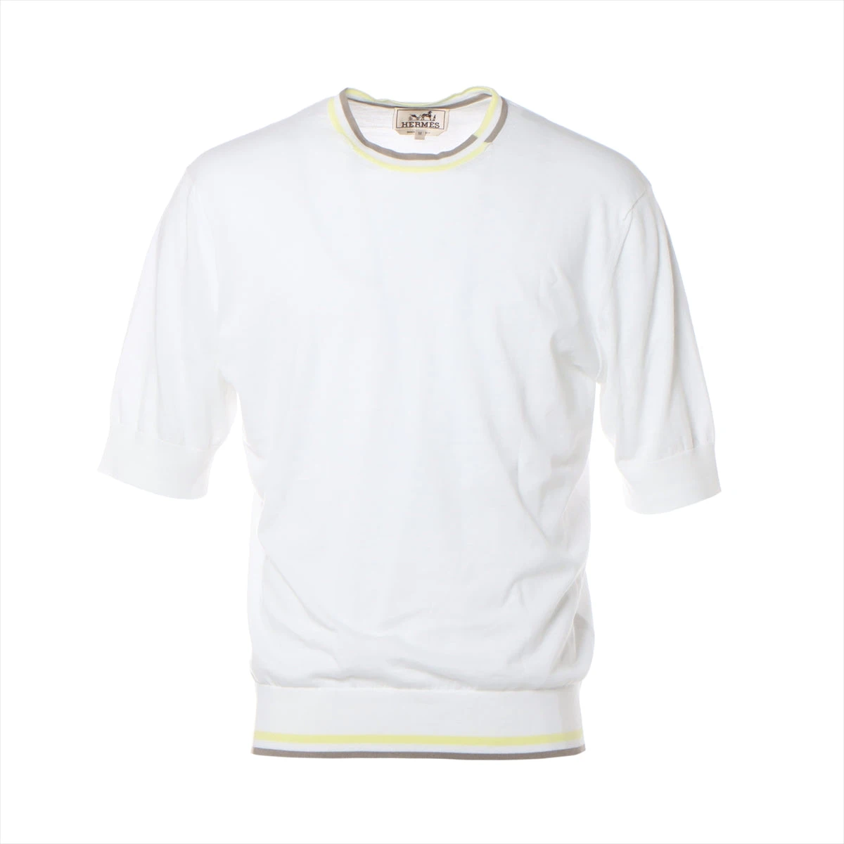エルメス コットン 半袖ニット M メンズ ホワイト A2069096｜中古