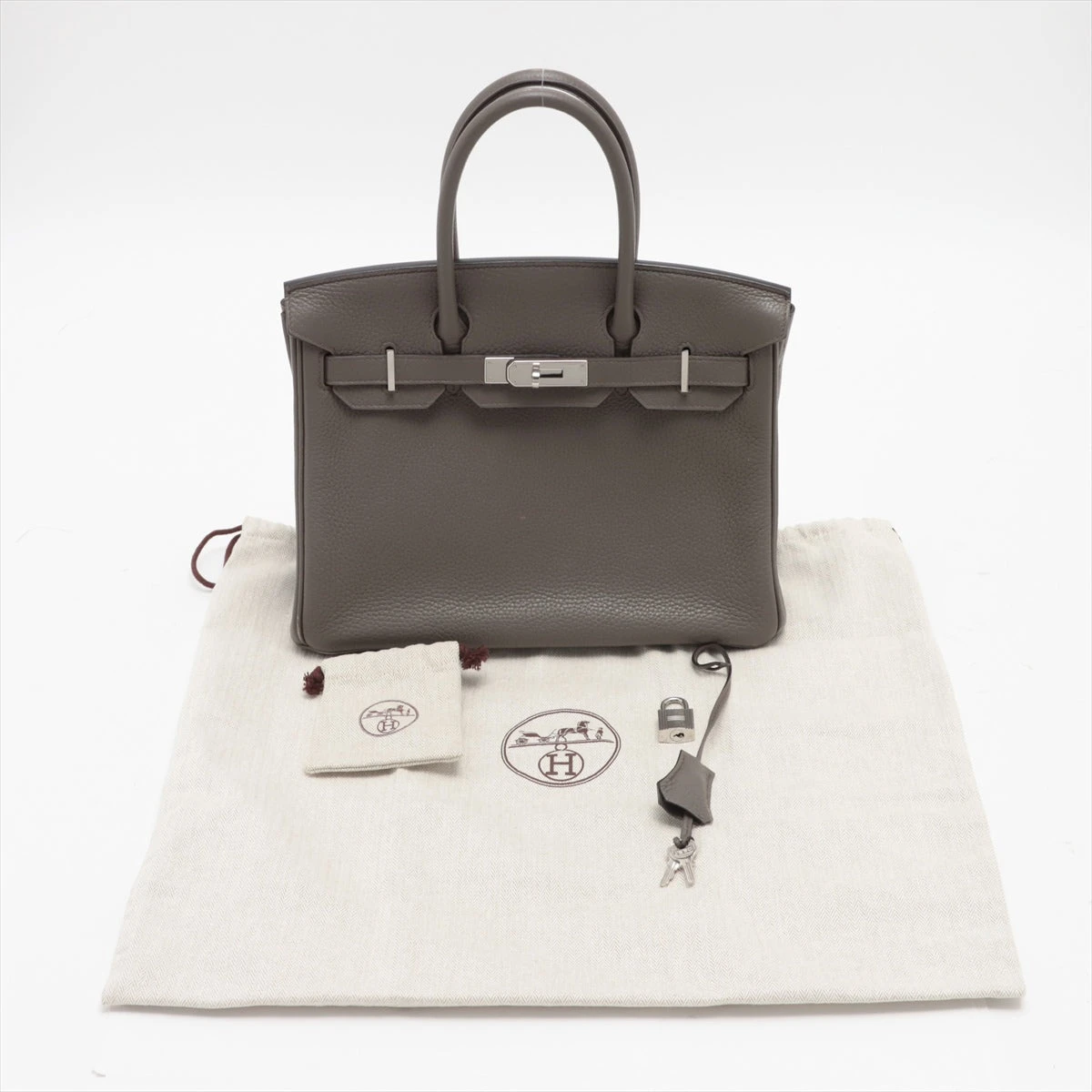 エルメス バーキン30 トリヨンクレマンス エトゥープ シルバー金具 X 