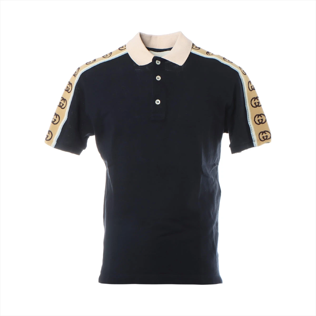 Gucci ブラック GGポロシャツ 新品タグ付き Gucci GG ポロシャツ ブラック 春夏 コットン メンズ ジャガード