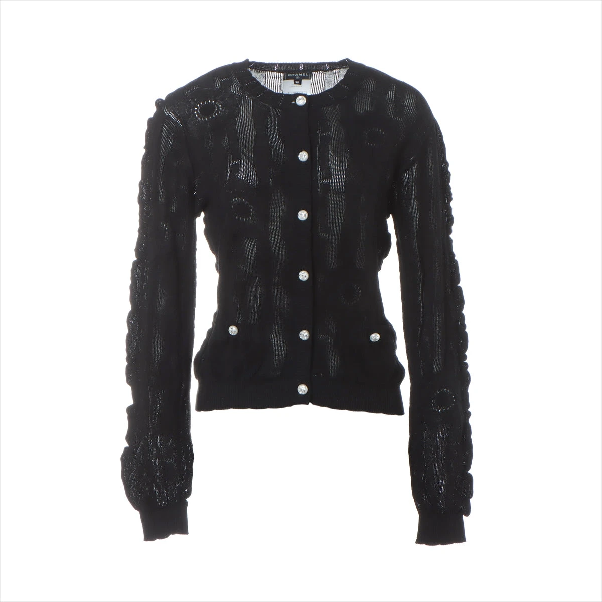 シャネル ココボタン P75 コットン カーディガン 38 レディース