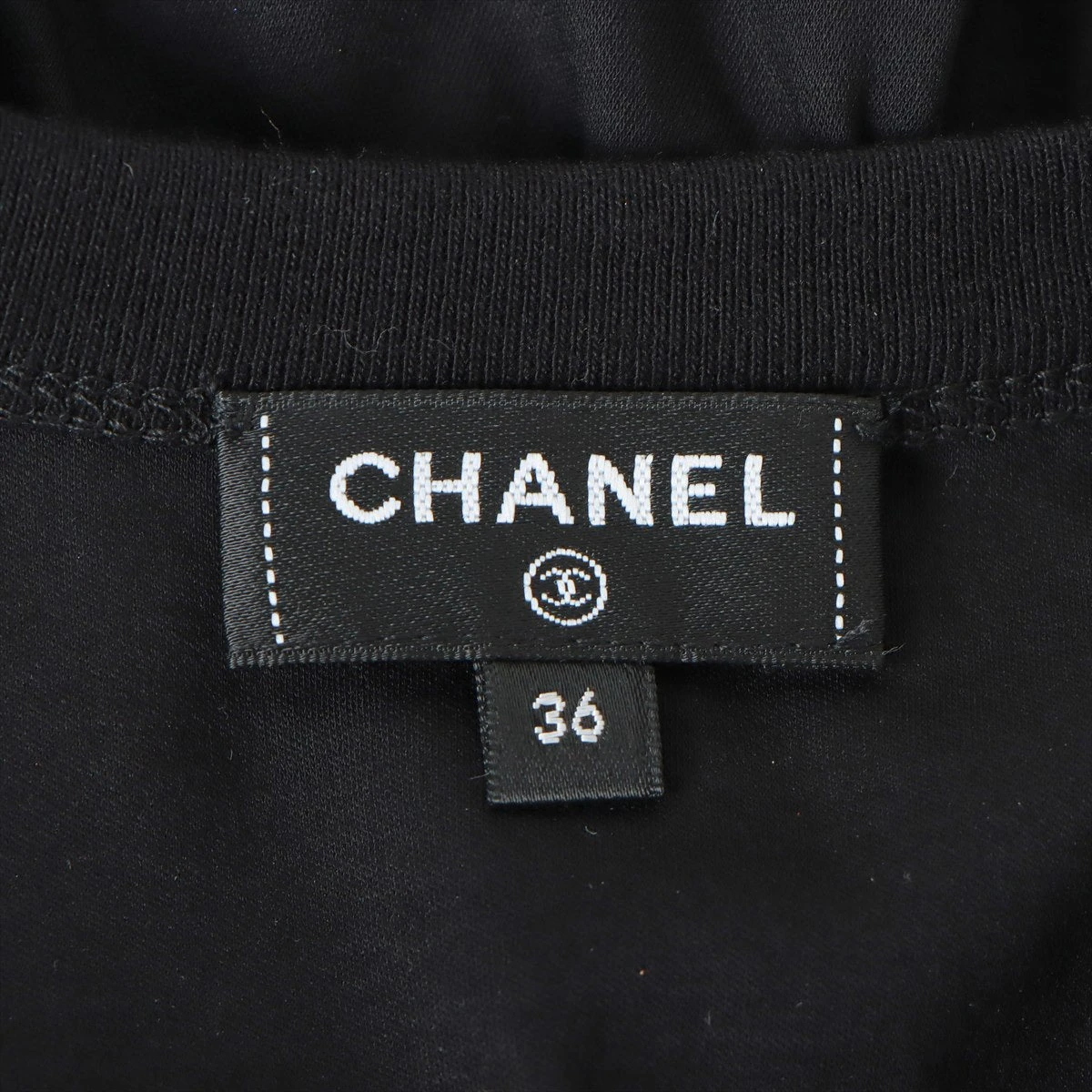 美品　CHANELシャネル　ビーズ　Tシャツ　トップス　COCOパール　ブラック 24092742_6.jpg