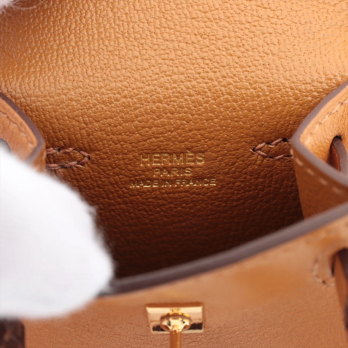 エルメス ケリードール U：2022年 チャーム レザー ゴールド RU017983