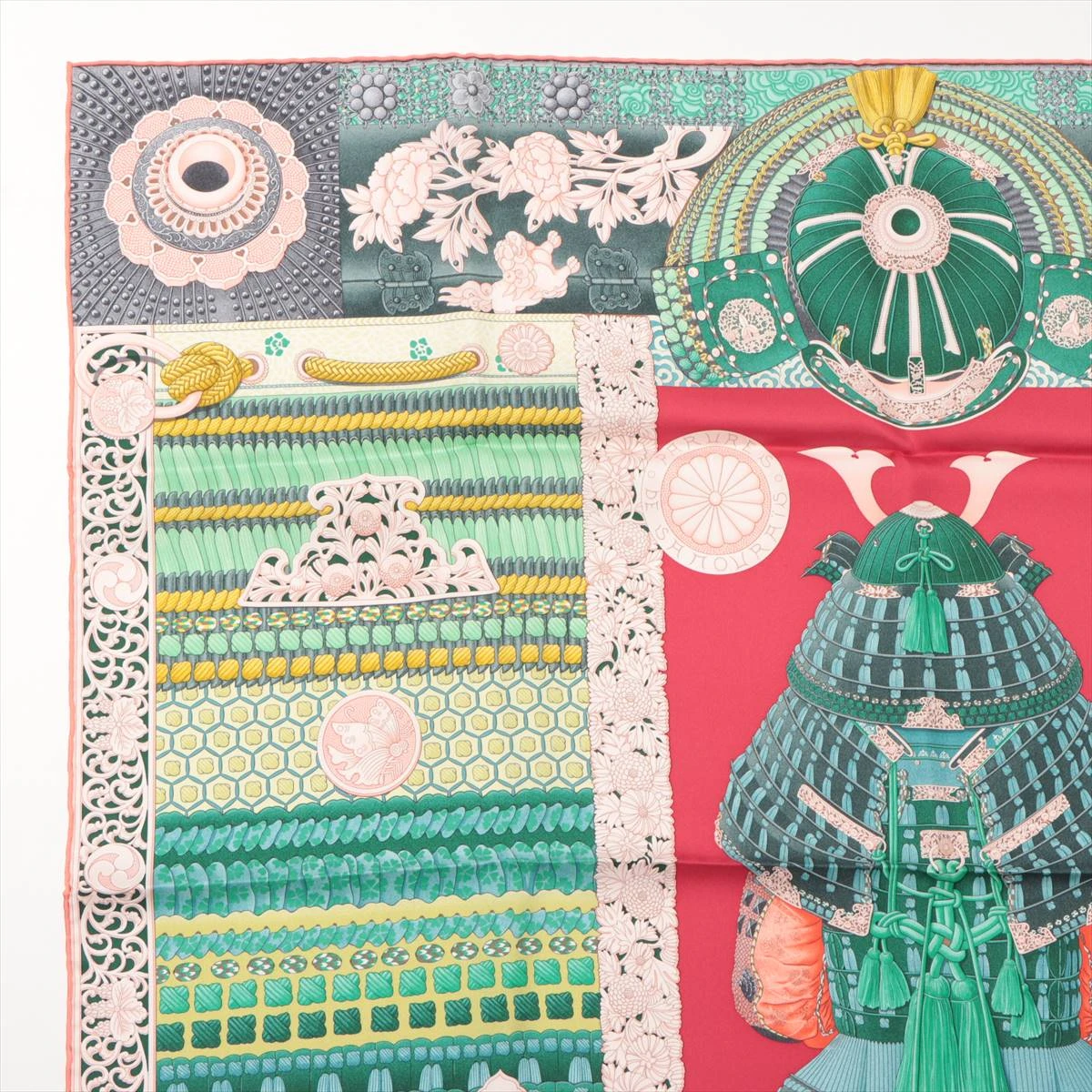 エルメス カレ90 PARURES DE SAMOURAIS 侍の鎧兜 スカーフ シルク