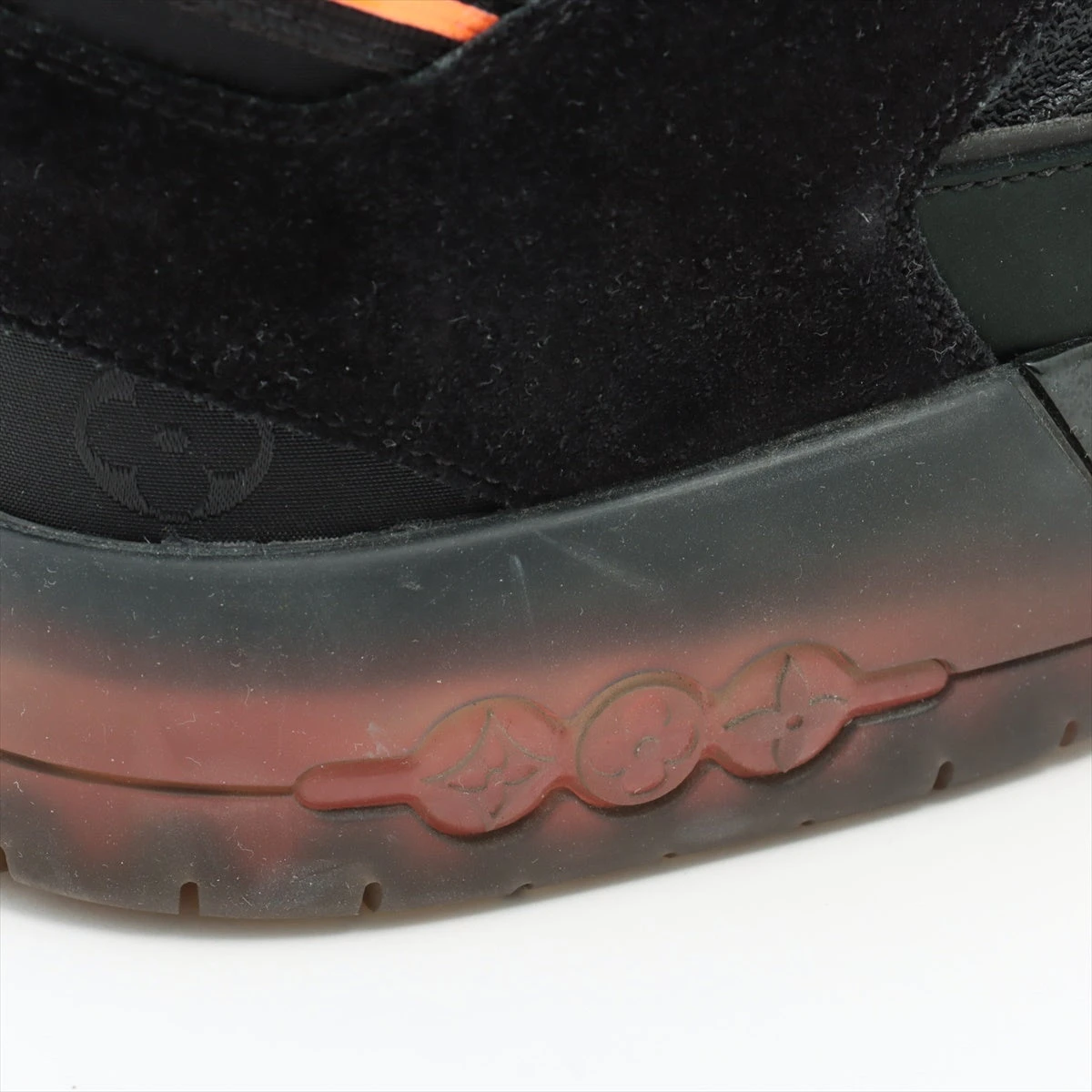 ヴィトン アビューライン 20年 レザー スニーカー 6 メンズ ブラック