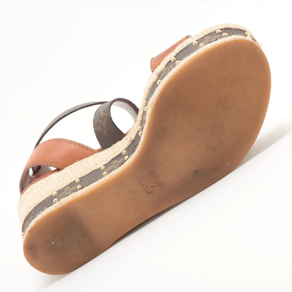 ヴィトン 19年 PVC×レザー ウェッジソールサンダル 36 1/2