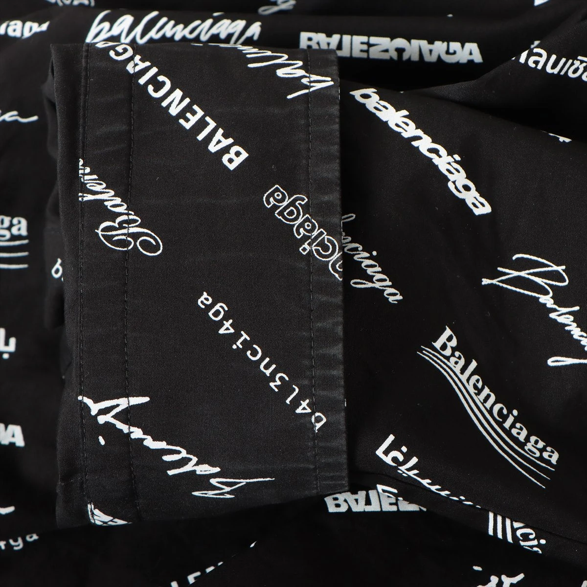 バレンシアガ 22年 コットン シャツ 38 メンズ ブラック