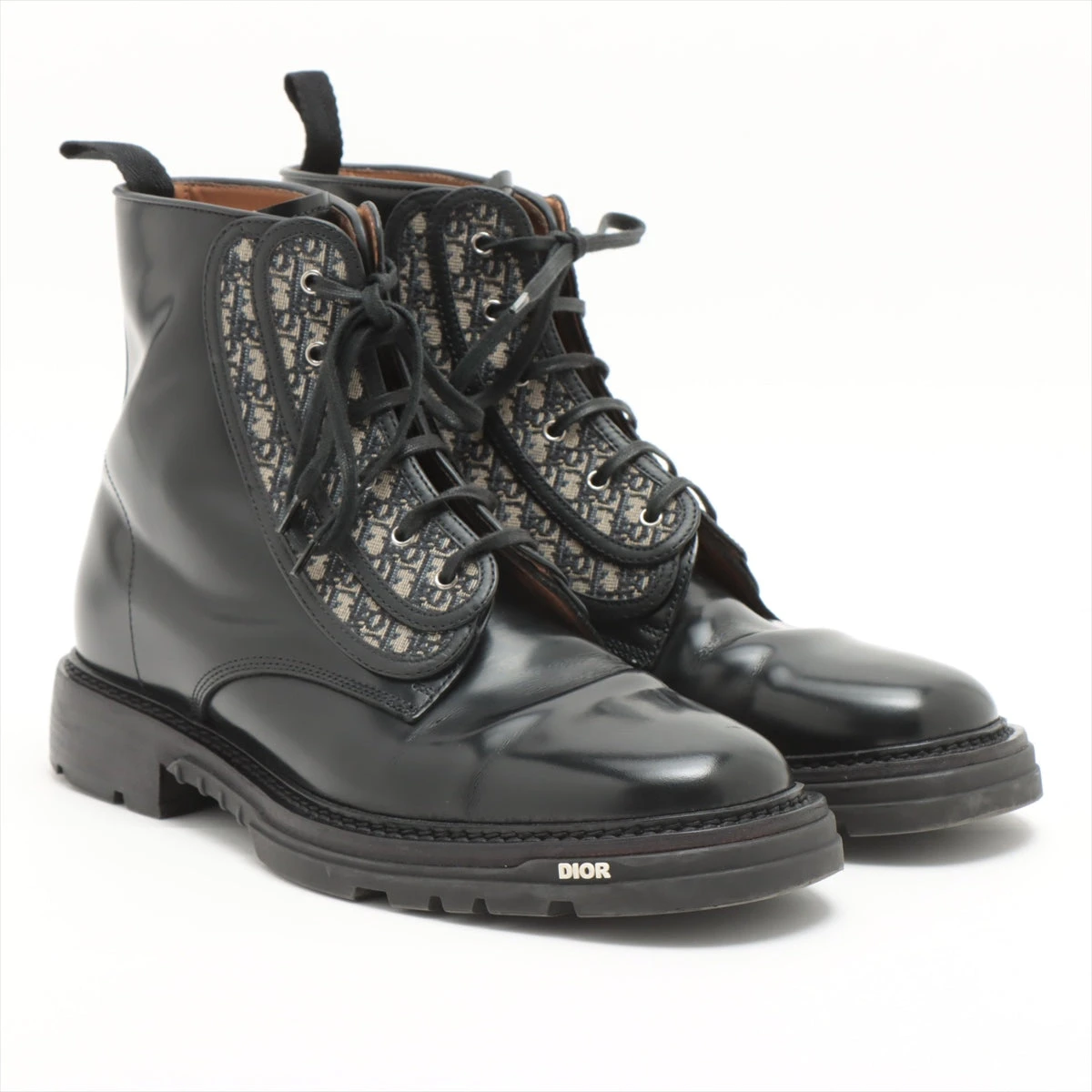 ディオールオム オブリーク キャンバス×レザー ブーツ 42 メンズ