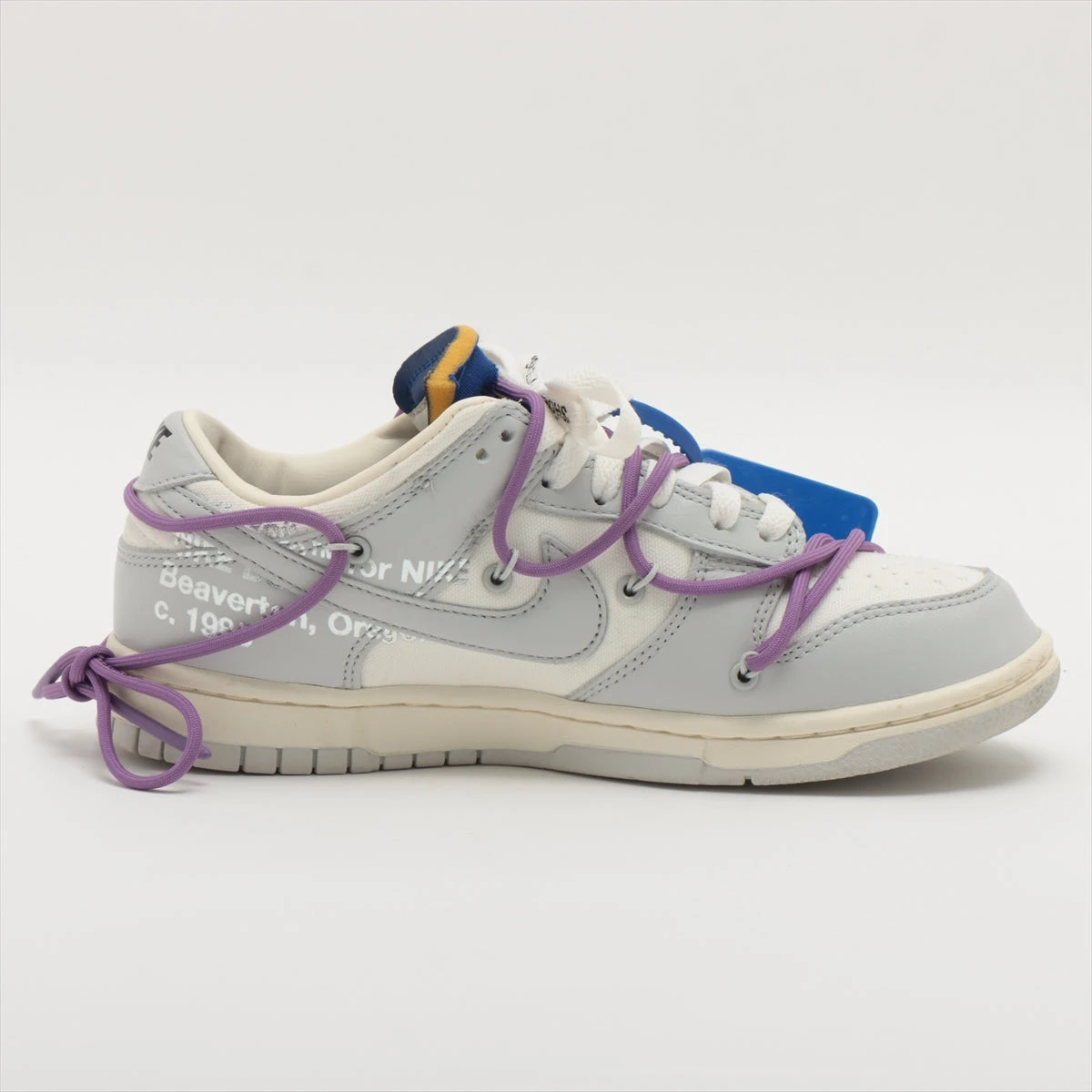 ナイキ×オフホワイト 21年 キャンバス×レザー スニーカー 25.5  