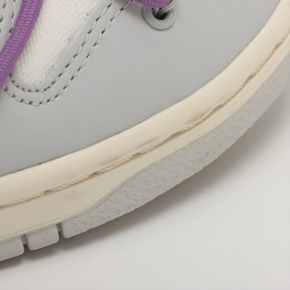 ナイキ×オフホワイト 21年 キャンバス×レザー スニーカー 25.5  