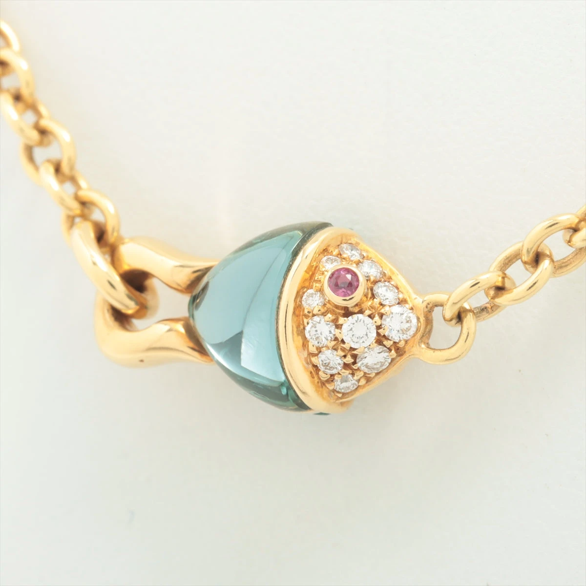 ブルガリ ナチュラリア ダイヤ ブルートパーズ ルビー ネックレス 750(YG) 17.9g  A2087420｜中古ブランド品・ブランド古着通販｜ALLU（アリュー）