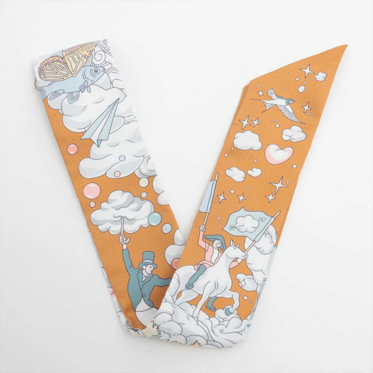 未使用】エルメス ツイリー 私の雲 シルク Sur Mon Nuage