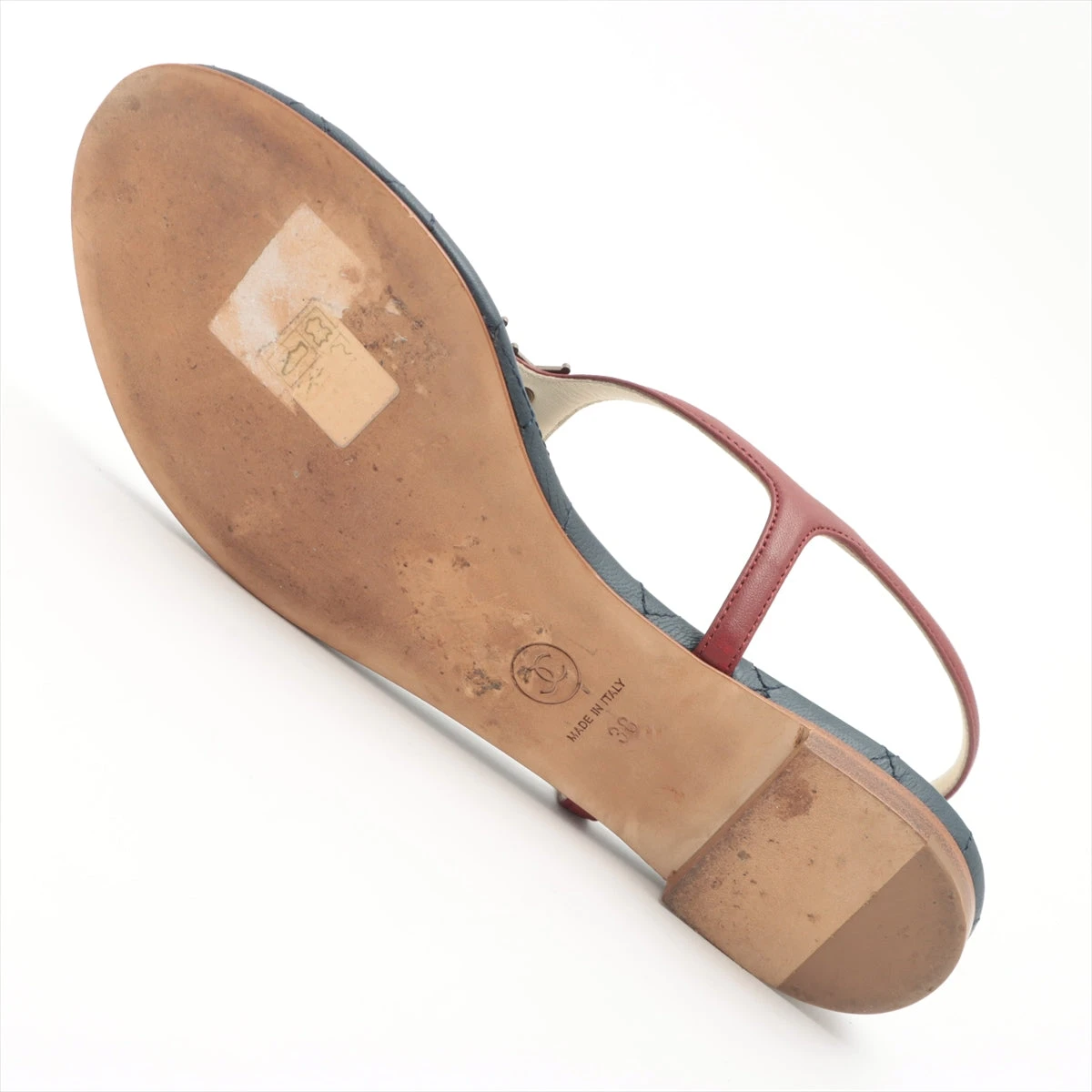 V112 シャネル ストラップサンダル 36 約23cm ネイビー V112 シャネル ストラップサンダル 36 約23cm ネイビー V112