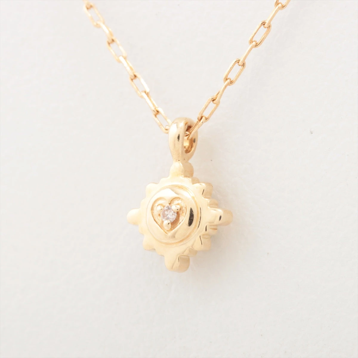 4℃ 】K10 1粒エメラルド・ダイヤモンド リバーシブルネックレス
