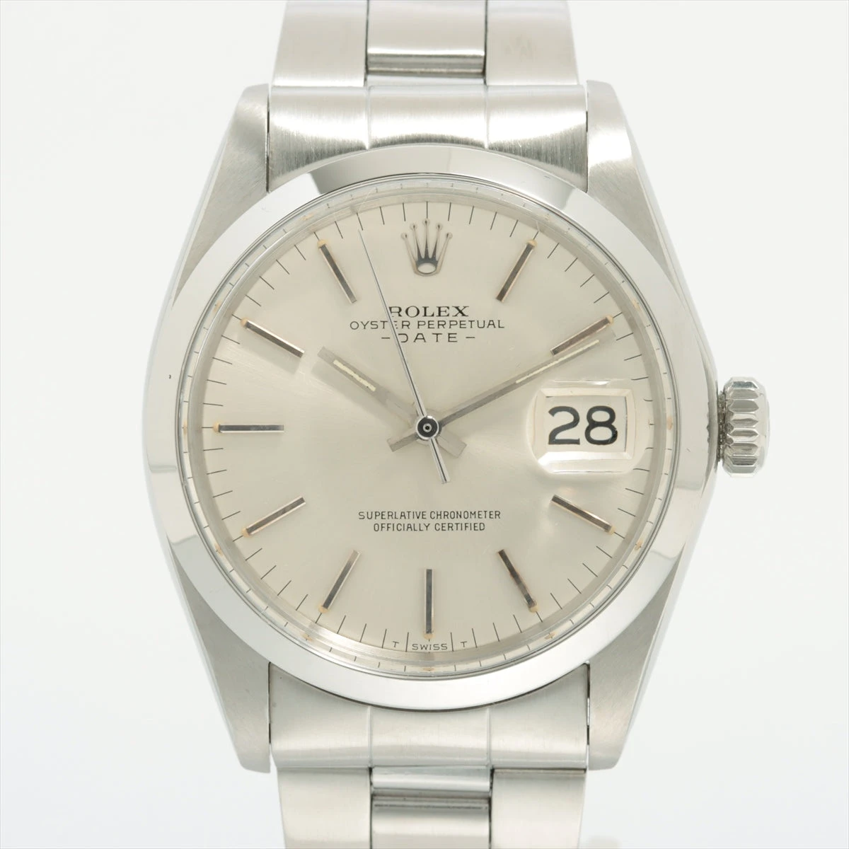 ロレックス オイスターパーペチュアルデイト 1500 SS AT シルバー文字盤