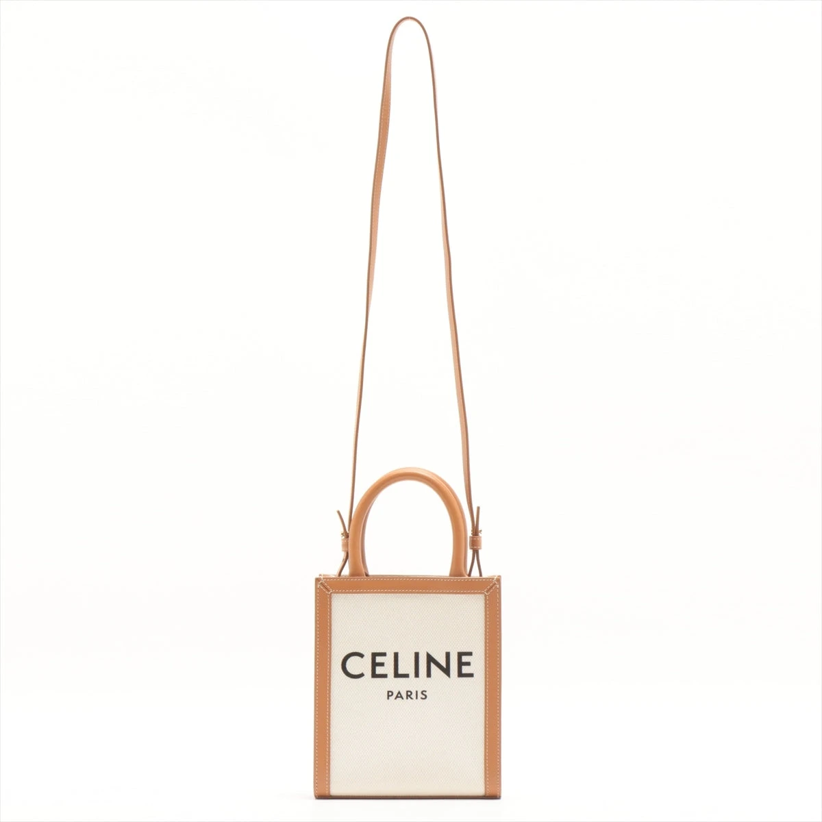 CELINE ミニバーティカルカバ　ハンドバッグ ベージュ/ホワイト CELINE ミニバーティカルカバ ハンドバッグ ベージュ/ホワイト CELINE